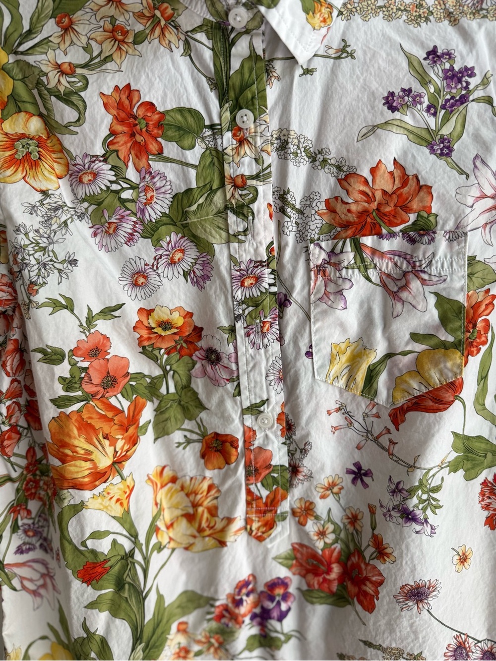 J. Crew Classic-fit cotton poplin popover top in Ratti® tropical floral - Picture 4 of 5